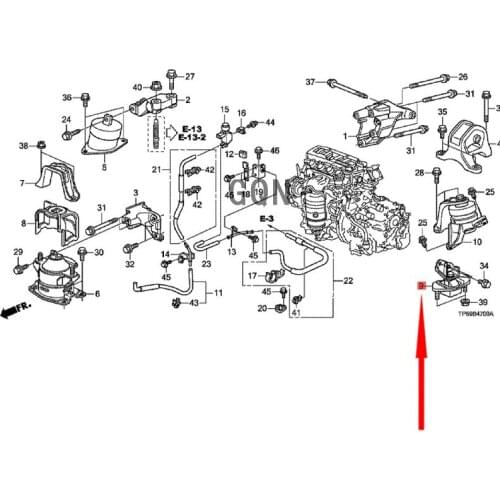 Gearbox hanging glue 2010-Hon daA CCO RDS PIR IOR chassis engine foot cushion wave cushioning glue box bracket hanging glue