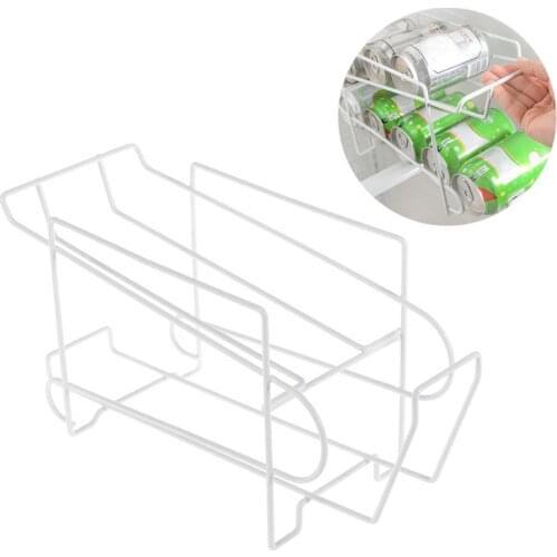 Kitchen Storage Rack Organizer Double-Layer Shelf Refrigerator Cans Beer Cola Storage Rack Convenience Home Drink Holder