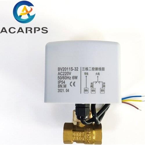 1/2" 3/4" 1" 1-1/4" 1-1/2" 2" Brass Electric Ball Valve Three Wire System Two Control Two Way AC220V DC24V DC12V