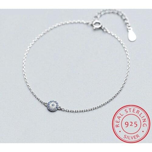LEKANI Talisman Blue Eyes Bracelet Real 925 Sterling Silver Accessories For Fashion Women Bohemia Fine Jewelry Gift