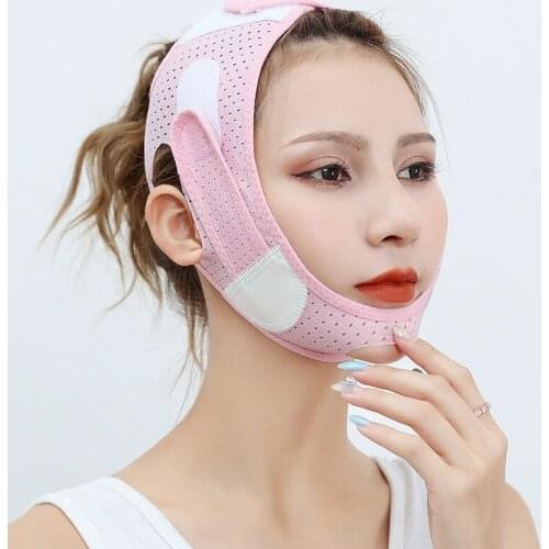 Small v face thin face mask shaping beauty elastic sleeve lifting sagging firming face lifting bandage mask