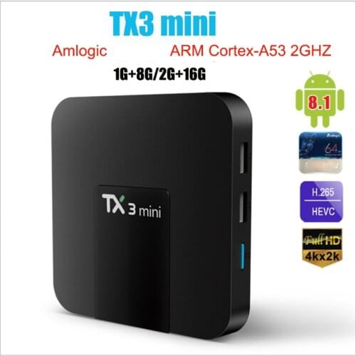 TX3 Mini Smart TV Box Android 8.1 Amlogic S905W 1G 8G 2G 16G 4K H.265 2.4G 5G Dual wifi Set Top Box Media player PK H95
