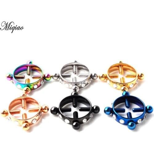 Miqiao 2pcs Stainless Steel Adjustable Round Breast Ring Jewelry Hypoallergenic