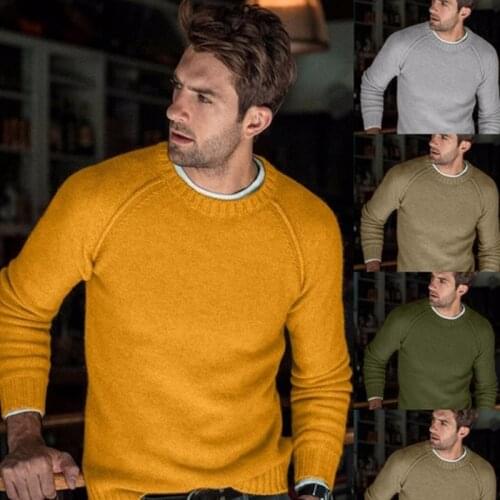 Spring Autumn Men Solid Wool Sweater Lazy Style Male Slim Fit O-Neck Pullover Sweater Fashion Outfit Top Knitted Sweater Man