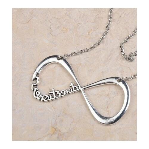 N340 British One-Way Band 8-Shape Pendant Necklace One Direction Necklace Sweater Chain