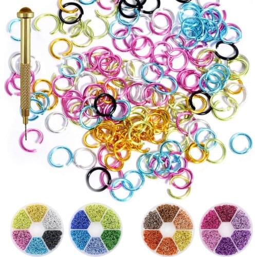 1000 Set Nails Pierced Arylictips Punk Charms 5-6mm Loops Metal Piercing Jewelry Connect Hoop Decoration Nail Art Alloy Ring
