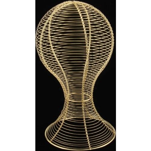 Gold Tabletop Metal Hat Baseball Cap Helmet Rack Hair Wigs Holder Storage Display Stand Hanger for Retail Store Home Hair Salon
