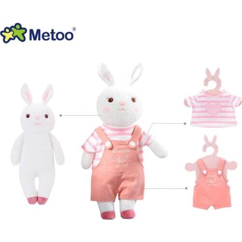 Metoo Newest Dressup doll Plush&Stuffed Sweet Rabbit Cute Animals For Kids Toys Angela Doll For Girls Birthday Christmas Gift