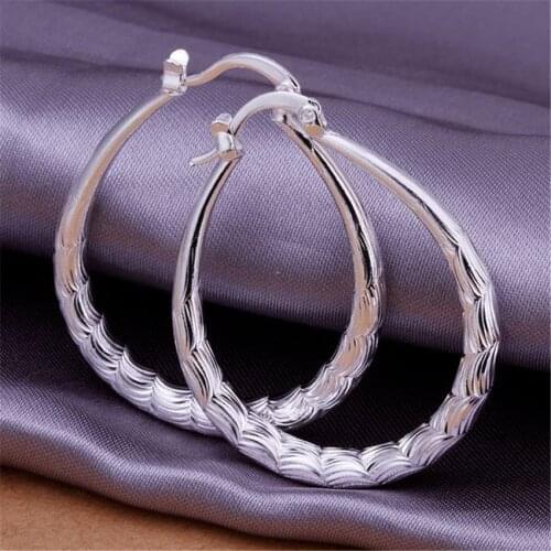Wholesale U style women lady Wedding gift girl silver color cute pretty earrings high quality fashion classic jewelry E295
