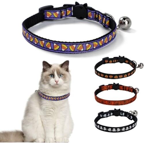Lovely Cat Collar Adjustable Cat Dog Safety Necklace Collar with Bell Buckle Pet Neck Strap Puppy Kitten Chain Pet Supplies