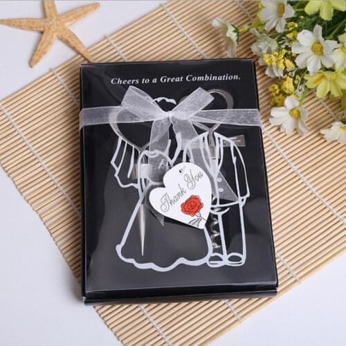 Love Heart Corkscrew Wine Bottle Opener + Wine Stopper Wedding Gift Favors for guests Bottle Opener Set Wedding Decoration