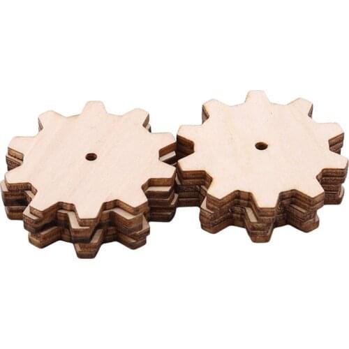 Creative 10pcs Unfinished Wood Gear Puzzle Hand Drawn Doodle Accessories For Board Game Pieces Arts Crafts Projects Ornaments