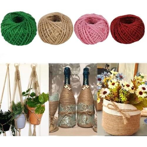 30M Natural Burlap Hessian Jute Twine Cord Hemp Rope DIY home Craft Gift Packing Strings Wedding Christmas Party home decor gift
