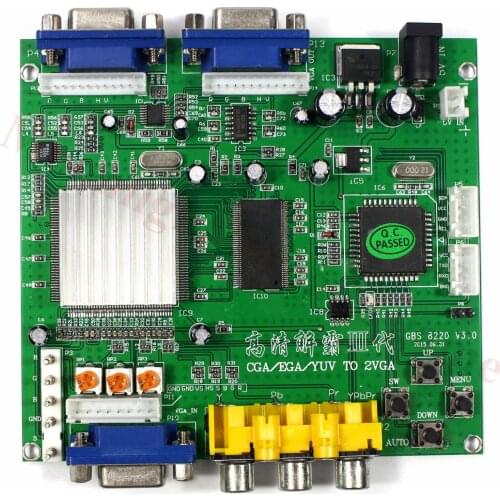 Arcade Game RGB/CGA/EGA/YUV To Dual VGA Video Converter Adapter Board GBS-8220