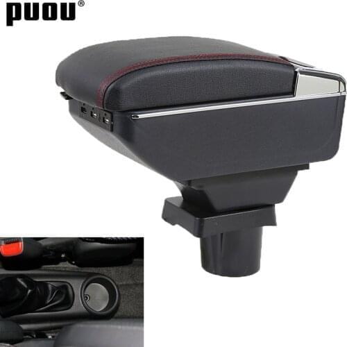 Armrest box For Chevrolet Spark III avro Rotatable PU Leather Central Store Content box with USB Interface Car accessories