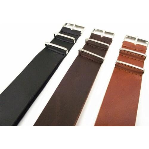 1PCS High quality 16MM 18MM 20MM 22MM 24MM PU leather nato straps Imitation leather Watch band watch strap 3color available