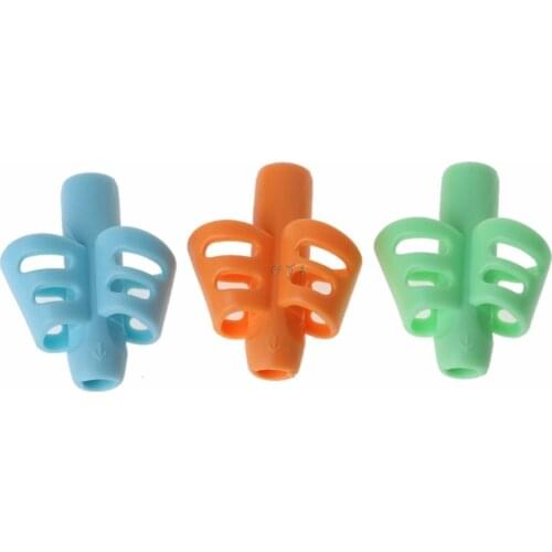 3Pcs Two-finger Grip Silicone Baby Pencil Holder Learn Writing Tools Writing Pen