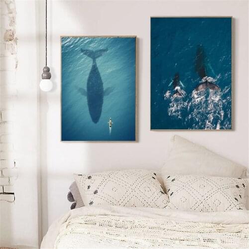 Blue Whale Dolphin Shark Wall Art Canvas Poster And Print Canvas Painting Oil Decorative Picture Modern Living Room Home Decor