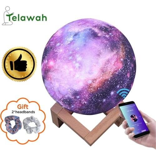 Telawah Wireless Quran Speakers LED Light Colorful Moon Muslim Speaker with Support Shelf APP Control Quran Koran Reciter