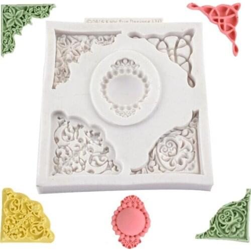 European lace embossed silicone mold DIY fondant cake mold, fondant chocolate soap mold, sugarcraft decorating baking tray mould