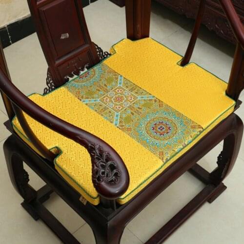 Vintage Patchwork Chair Seat Gap Pad Concave Thick Armchair Seat Cushion Chinese Silk Chair Cushions Seat gap filler Soft Pad