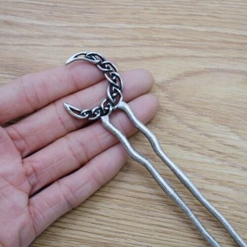 Wicca Moon Celtics knot Hair Sticks Alloy Vintage Hairpin Amulet Spirit Jewelry For Women Gift