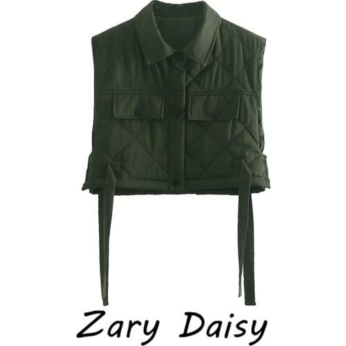 Zary Daisys new short vest short womens quilted short cotton vest