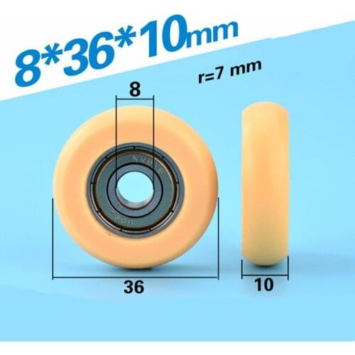 10pcs 608zz 8x36x10 Round Belt pulley 3D poleas rodamiento 3D Printers. Engraving Machine Roller poleas para motor electrico