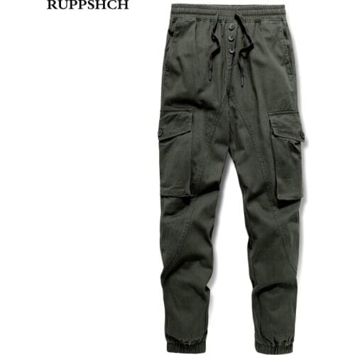 2021 New Men Sports Cargo Pants Men Cotton Casual Collocation High Quality Plus Size Cargo Pocket Pants Men Ankle-Length Pants