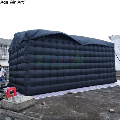 2021 New Style Oxford Cloth Personalized Black rectangular spire Inflatable Cinema Tent With Free Air Blower Made In China