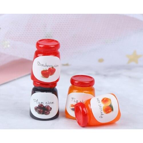 4Pcs/Set 1:12 Kitchen Doll House Accessories 4 Bottles Jams DIY Dollhouse Food toy Doll House Miniatures