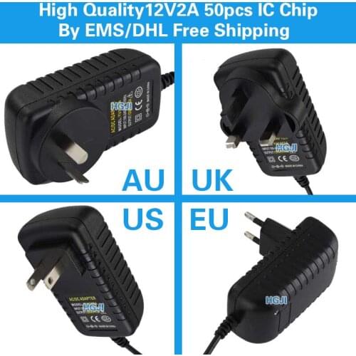 50pcs Free Shipping AC 110V-240V Converter to DC 24V 1A Server Power Supply Adapter dc24v 1000ma 24w EU/UK/AU/US Plug