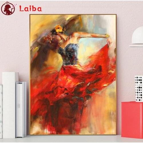 5d photo Round Diamond Painting Abstract art, dancing woman Full Drill Square Mosaic Home Decor Handmade Embroidery Gift