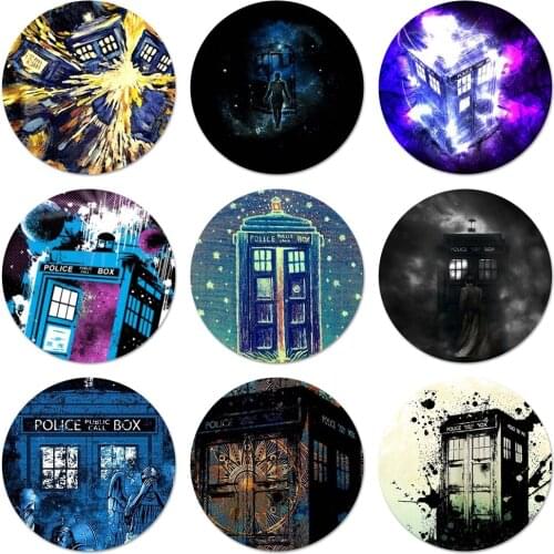 58mm Doctor who Police Box Tardis Brooch Pin Cosplay Badge Accessories For Clothes Backpack Decoration Gift