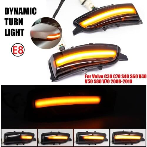 Dynamic Blinker Turn Signal Lights LED Side Marker Light Sequential Indicator For Volvo C30 C70 S40 S60 V40 V50 V70 2008-2010