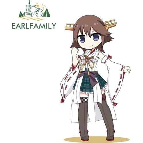 EARLFAMILY 13cm x 7.4cm for Kantai Collection Funny Car Stickers Anime Decal Air Conditioner Laptop Waterproof Vinyl Car Wrap