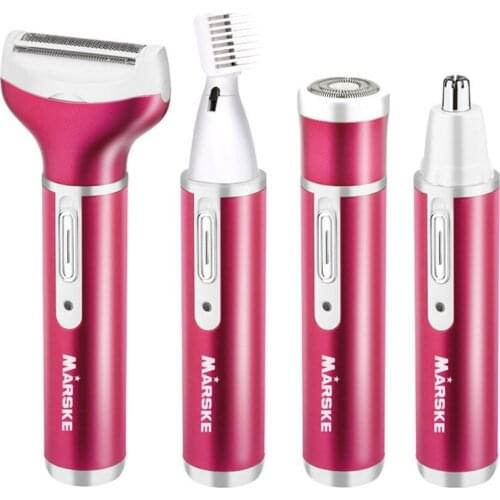 MARSKE New design 4 in 1 Lady Epilator Facial & Body Bikini Underarm Hair Remover Trimmer Shaver Razor nose eyebrow trimmer Depi