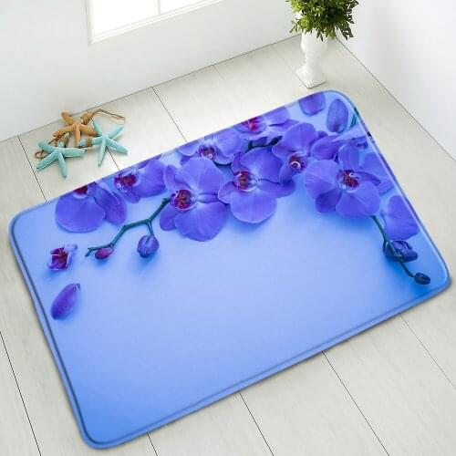 Flowers Green Leaves Plants Floor Mats Bathroom Non-Slip Mats Kitchen Living Room Bedroom Doormats Carpet Foot Pads Washable