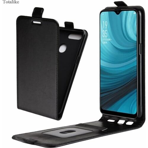Business Style Pu leather phone case for OPPO A7 / AX7 / A12 Magnetic button flip Cover Card Slots Protective Phone Bag Case