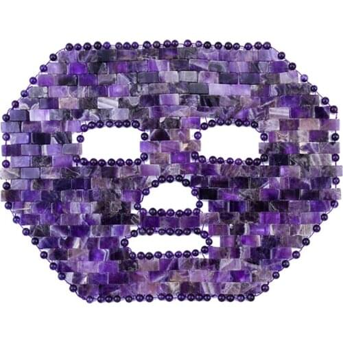 Amethyst Jade Face Mask Facial Skin Care Tool Eye Relax Sleep Mask Natural Purple Crystal Healing Stone Cooling and Hot Therapy