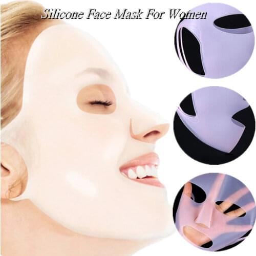 4Colors Reusable Silicone Mask Cover Face Hydrating Moisturizing For Sheet Prevent Evaporation Steam Beauty Tool 1/3/4/5PCS