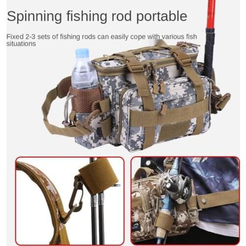 Multi purpose Luya bag portable messenger bag stick bag waist Oxford cloth fishing bag fishing gear bag outdoor riding Backpack