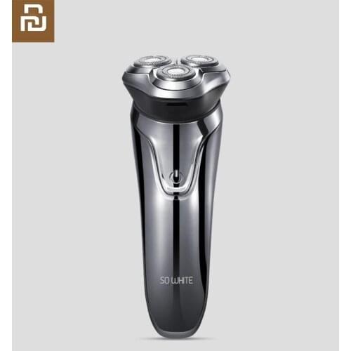 New SO WHITE 3D intelligent control razor Three-head reciprocating electric razor Whole body wash Smart 3D razor USB charge