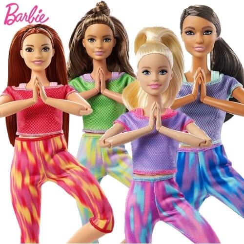 Original Barbie Yoga Doll Body Barbie Sports Dolls Joints Made To Move Toys for Girls Juguetes Interactive Kids Toys Brinquedos