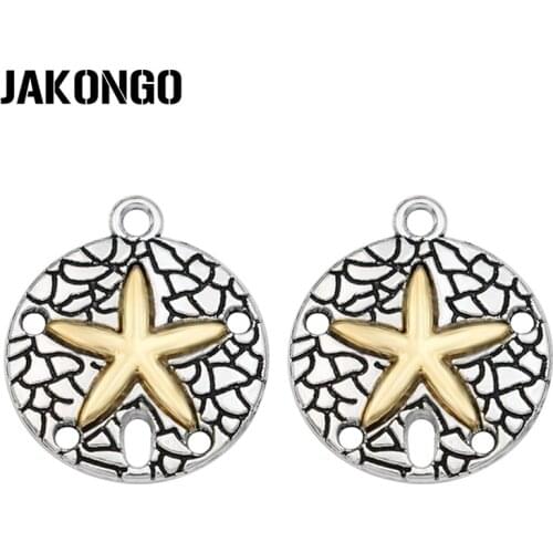 5pcs Antique Silver Plated Starfish Charms Pendants for Jewelry Making Bracelet Necklace DIY Accessories 23x20mm