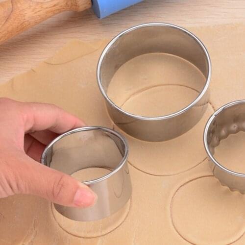 Maker Cutter Steel Dumplings Round Flower Gadgets Cookie 3pcs/lot Cutting Tools Kitchen Dough Pastry Stainless Portable Molds