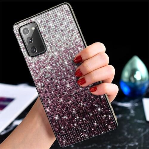 Luxury Glitter Diamond Gradual Color Case For Samsung Galaxy S20 Ultra S10 Plus Note 20 10 Plus Lady Bling Rhinestone Soft Cover