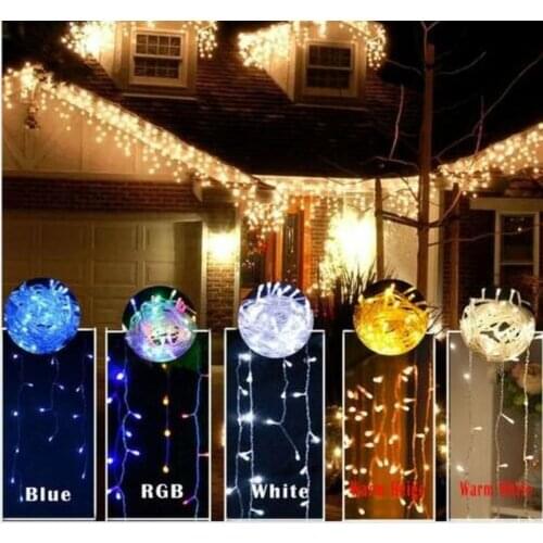 Christmas Lights Led Garland Curtain Icicle String Light 3.5M/5M Droop 0.4/0.5/0.6m for Wedding Decoration Ornaments Living Room