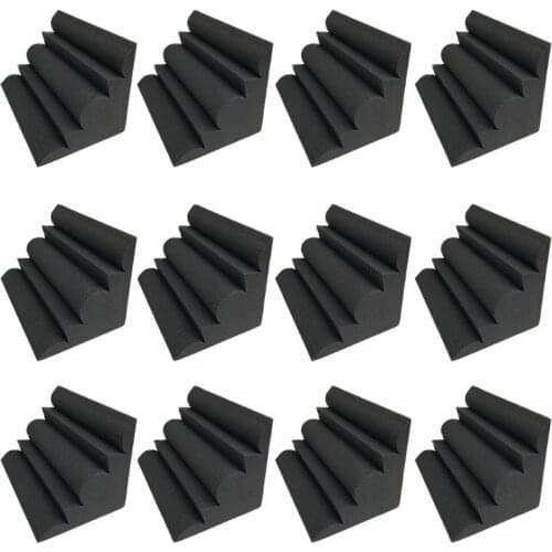 12pcs Corner Acoustic Soundproof Foam High Density Flame Retardant Bass Trap Sound Absorption Wall Padding