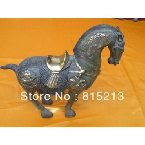 Wang 000112 Chinese folk collection bronze horse sculpture dragon
